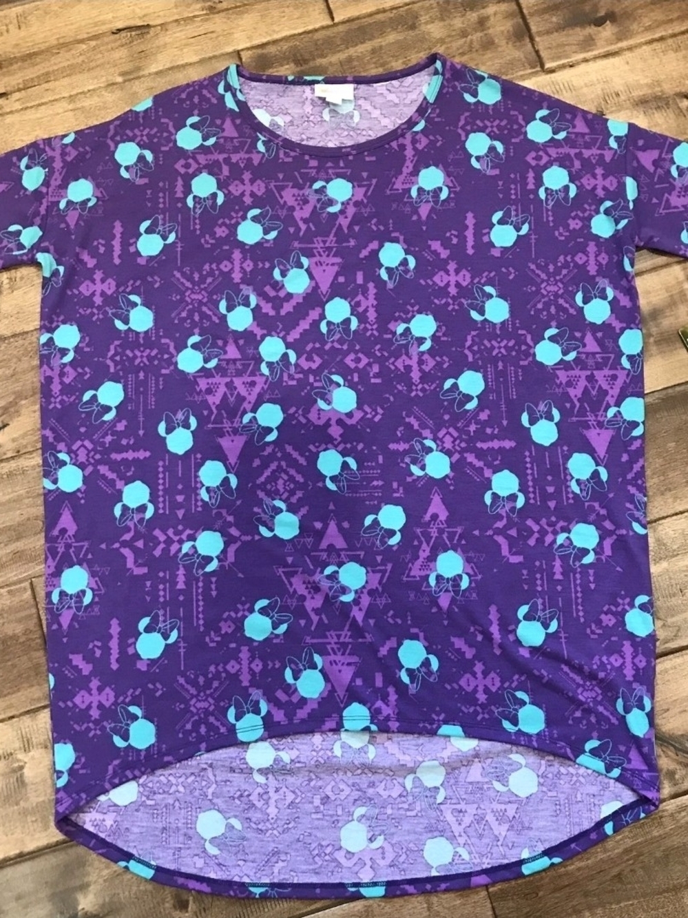LuLaRoe Disney Collection Irma Tunic Top Purple & Teal